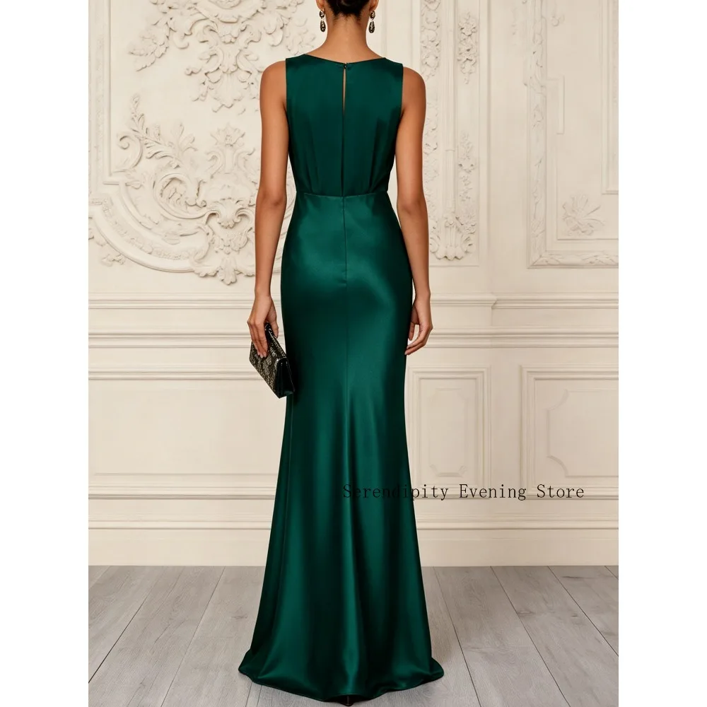 Customized Crew Neck Mother of Birde Dresses 2026 Sleeveless Green Women‘s Wedding Party Attire Gowns Elegant Evening Dress