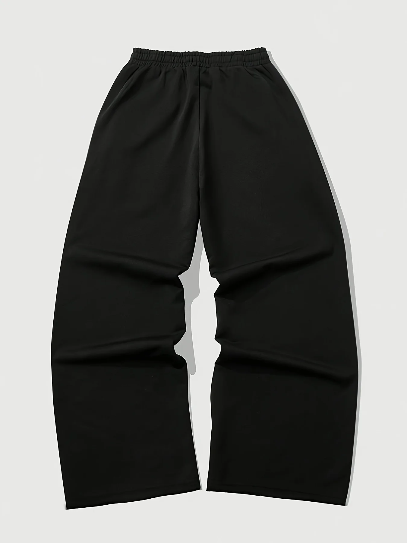 2026 Summer Kids Quick Dry Loose Pants Black Rhinestone Star & Cursive Print Drawstring Elastic Waist Casual Streetwear Trousers