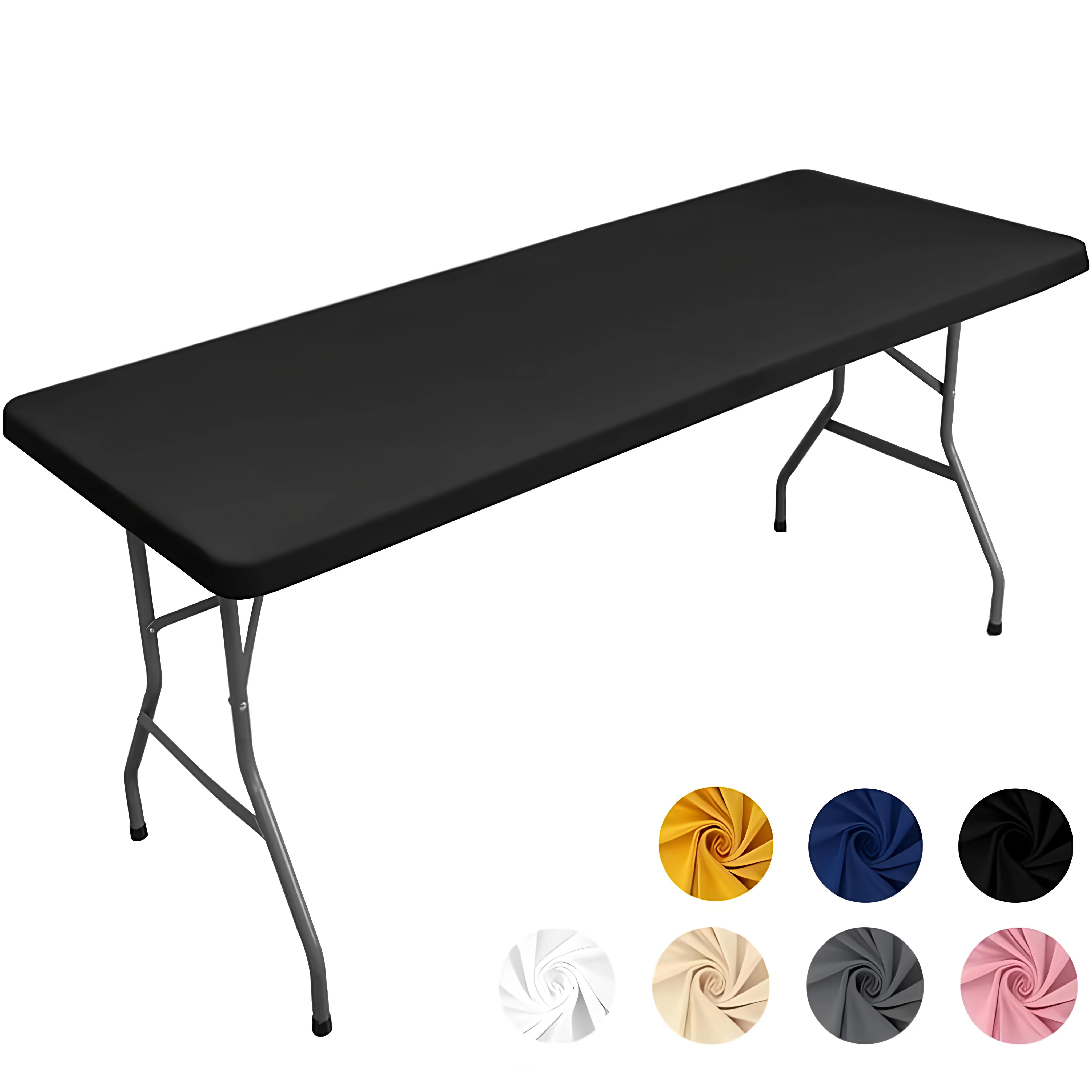 1 Stück 4 Fuß 6 Fuß Spandex-Tischdecke, wasserdichte, dehnbare Stoff-Tischdecke, waschbare, elastische, universelle rechteckige Tischdecke
