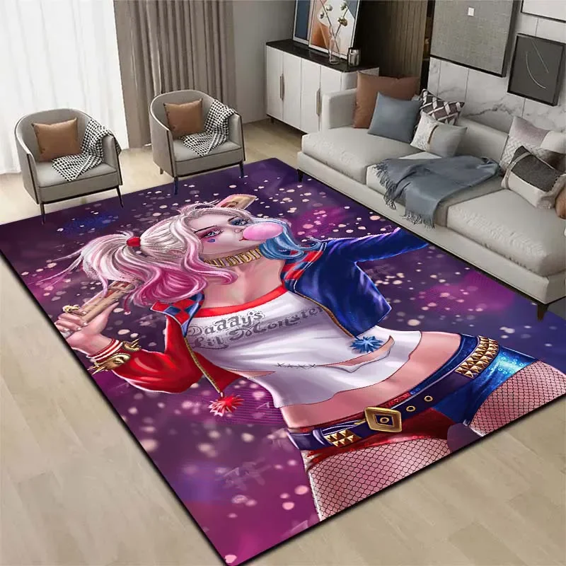 3D Cartoon H-Harley-quinn Region HD Print Carpet,Decorate Living room, Bedroom, Sofa, Balcony Non slip Carpet Birthday Gift