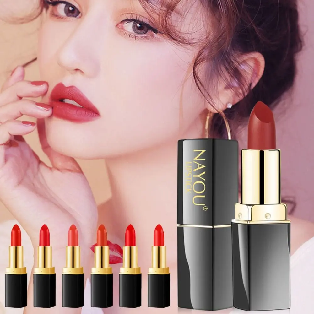 6PCS Waterproof Soft Fog Matte Lipstick Square Tube Non-Fading Lip Gloss Long-lasting Moisturizing Lip Balm Makeup Cosmetics