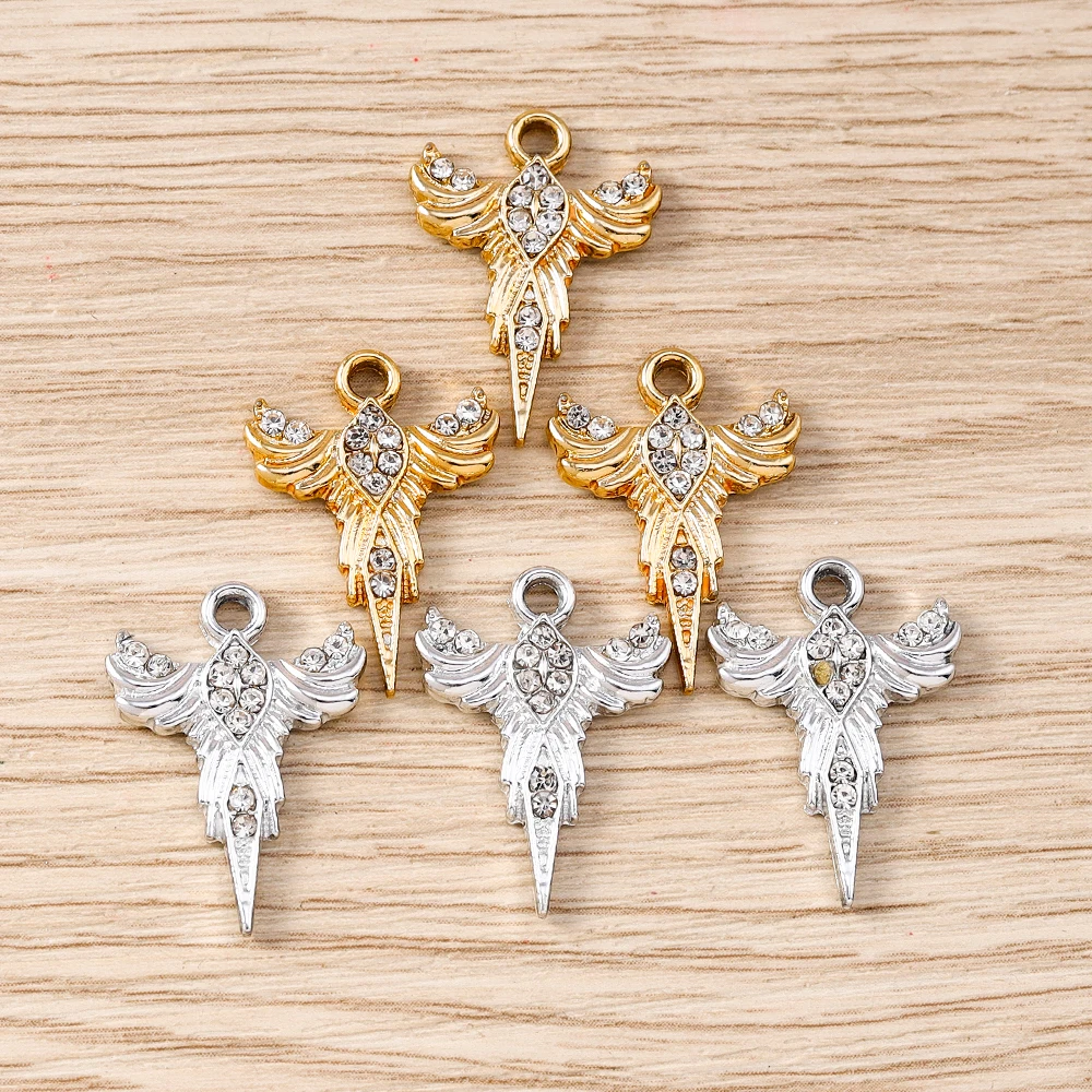 Tusember 10 قطعة 16*22 مللي متر القوطية Steampunk الصليب السحر لصنع المجوهرات أجنحة الصلبان قلادة DIY بها بنفسك أقراط القلائد لوازم