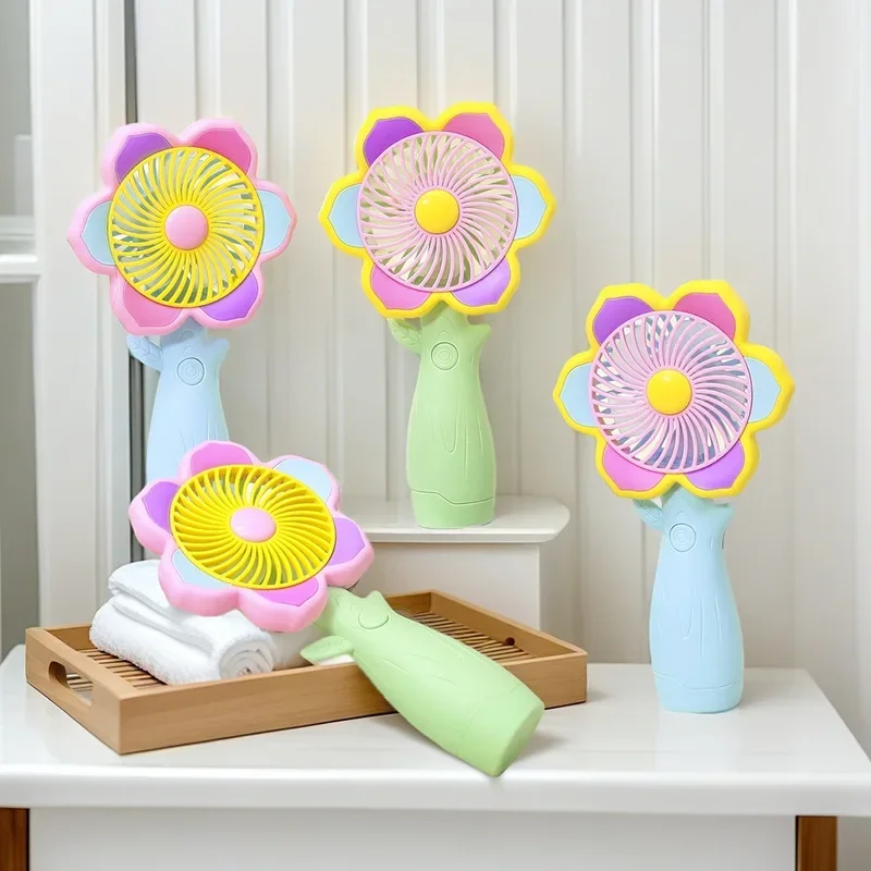 

Портативные портативные вентиляторы с зарядкой через USB, настольный мини-вентилятор с цветком, студенческий офис, летние уличные альпинистские и рыбалки, маленькие вентиляторы 17,4 см