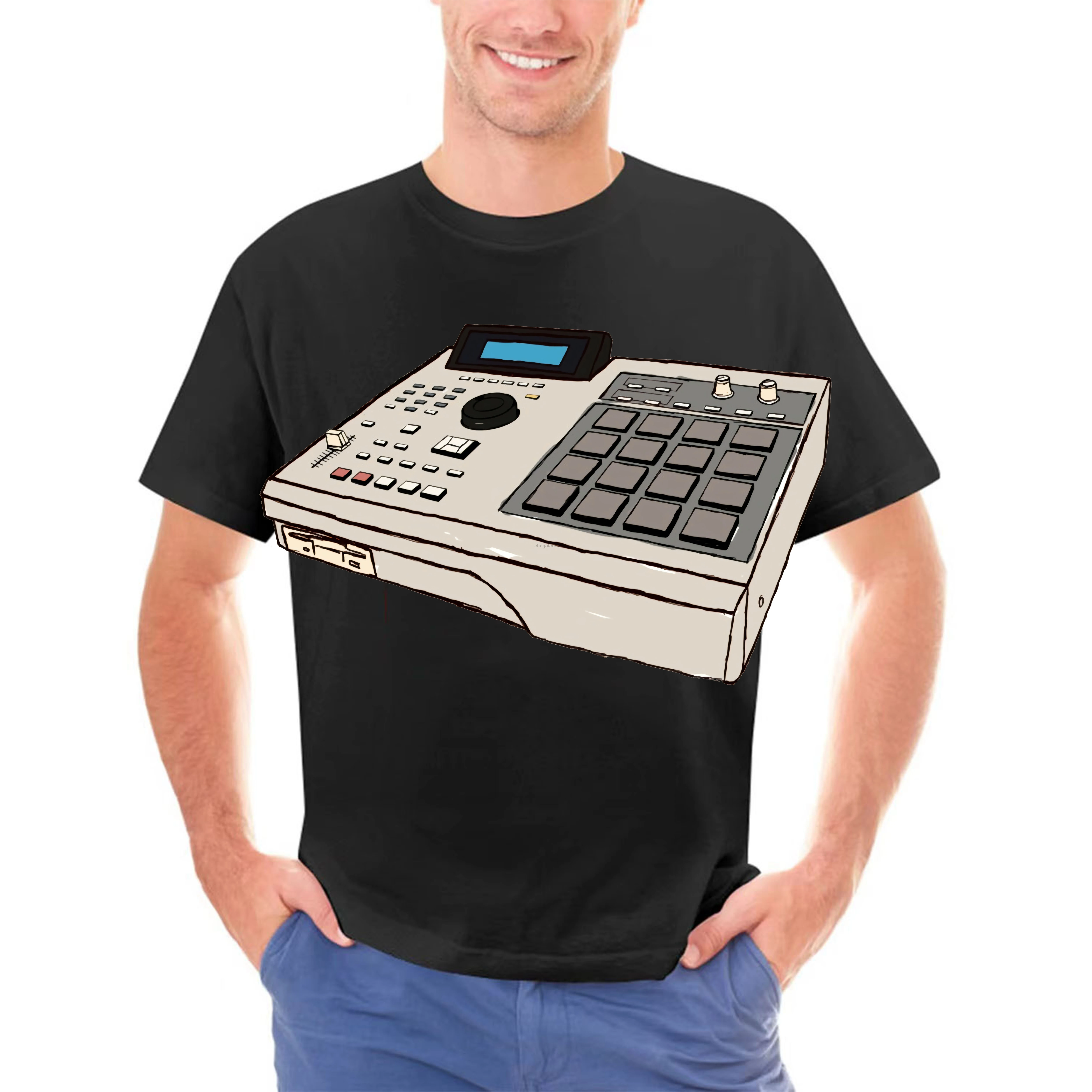 Akai MPC 2000 Acid EDM Skool Rave House Music Vintage Synthesizer Moog Tops Men T Shirt ManBoy T-Shirt