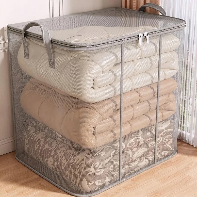 1 Stück Große PVC-Aufbewahrungstasche, Geeignet für Kleidung und Bettwäsche - Transparente Organisations-Tasche für Kleiderschrank und Unterbett-Aufbewahrung – Detail 3