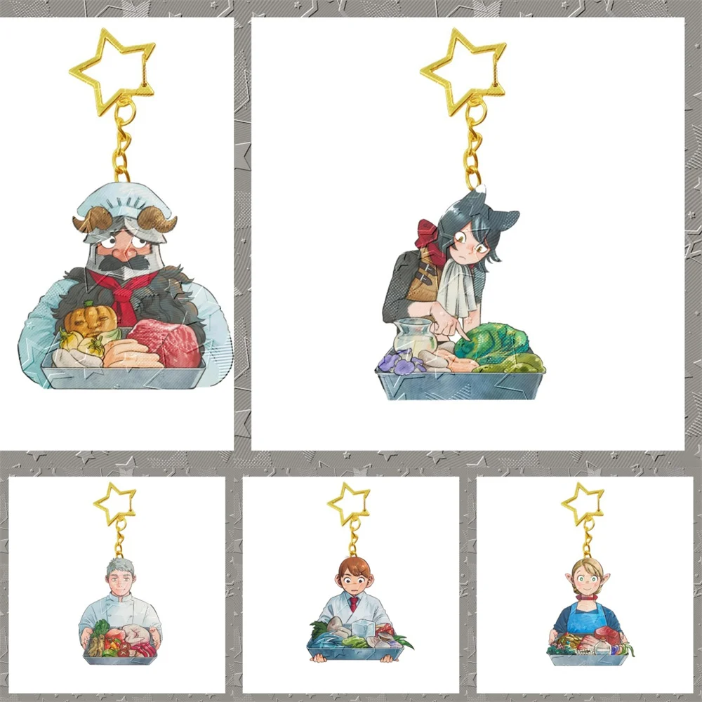 6CM HOT Anime Dungeon Meshi Acrylic Keychain Model Cosplay Characters Ornament Accessories Goods Christmas Collection Gifts