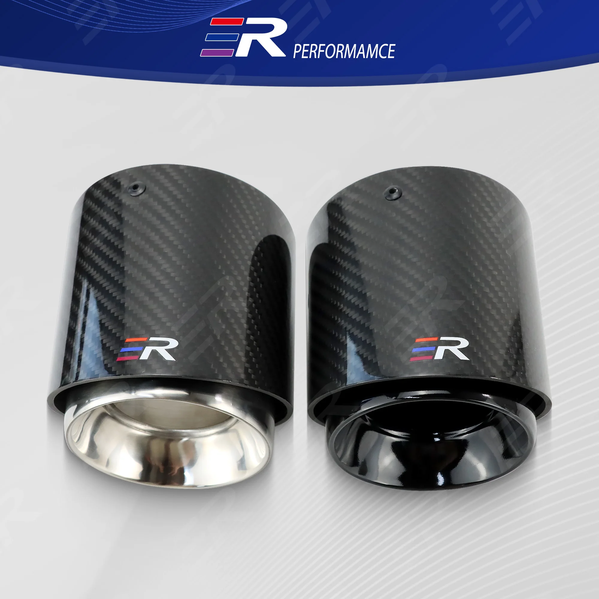 

ER Настоящий глянцевый выхлопной наконечник из углеродного волокна для MINI Cooper F56 F54 F55 R55 R56 R57 R58 R59 R60 R61 F57 F60 MINI Cooper S JCW