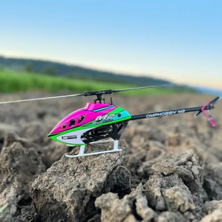 M2 V3 RC Helicopter for Adults - 6CH 3D Aerobatic RC Helicopters Outdoor with Dual Brushless Direct-Drive Motors, Outdoor Mini RC Aircraft for Advanced Pilots（PNP Version, Pink
