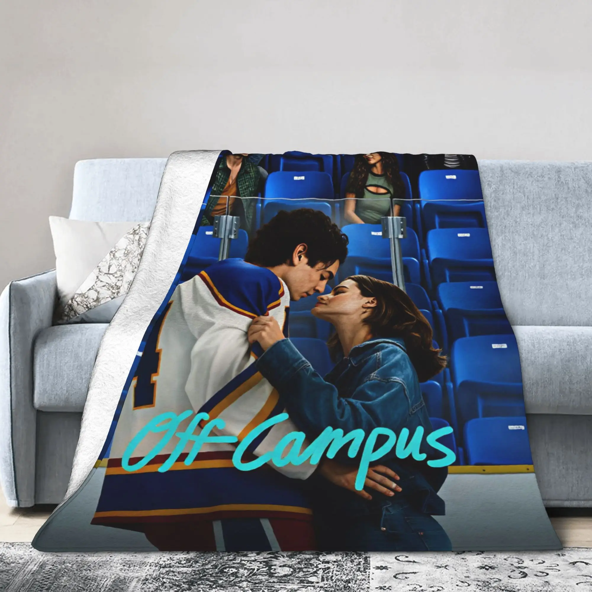 Off Campus Poster Blanket  Super Warm Novelty Plush Bedding Throws For Boy Girl Home Decor Flannel Bedspread Bed Cover