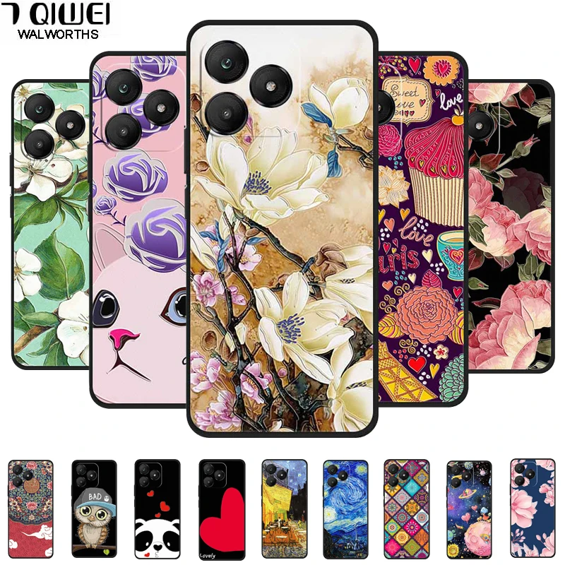 Funda en relieve 3D para Wiko T20 T50 T3 T10 funda de silicona Fundas flor relieve negro Coque para Wiko T20 Wiko T50 3D TPU funda de dibujos animados