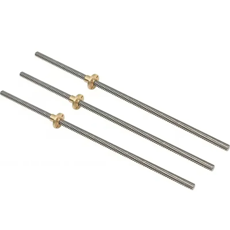T8 lead screw Left-hand thread lead2/3/8mm 304 stainless steel T8 trapezoidal reverse left-hand screw and reverse copper nut