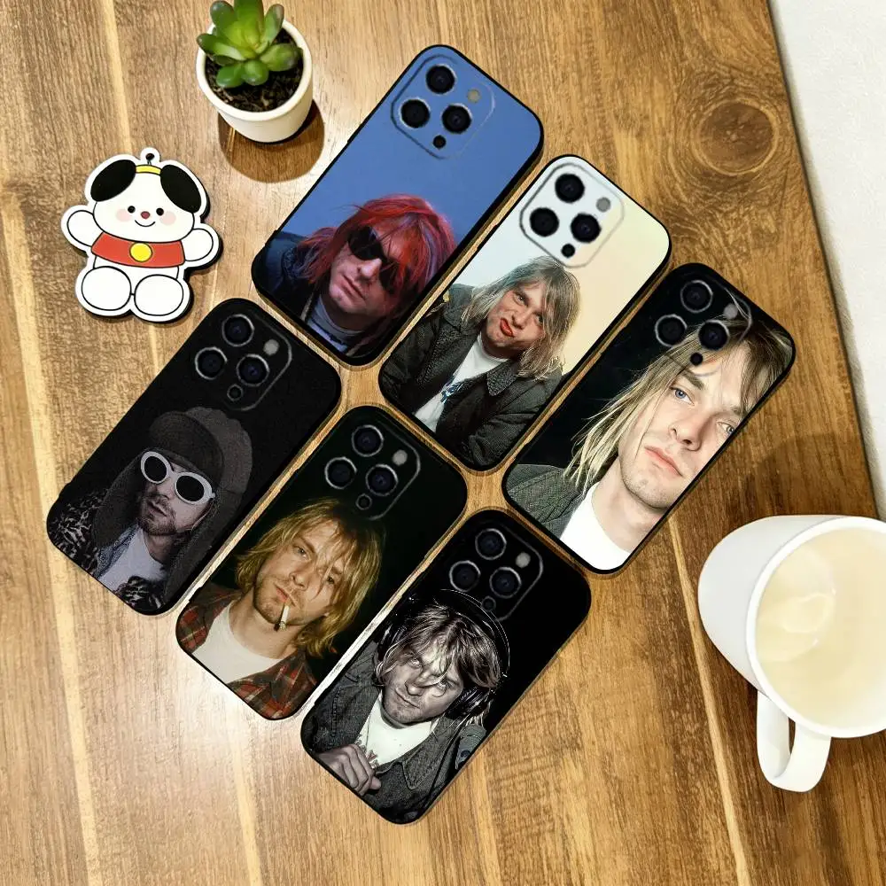 

Singer Kurt Cobain Phone Case Soft Silicone black For IPhone 17 16 15 14 13 12 11 X XR Plus Pro Max Plus