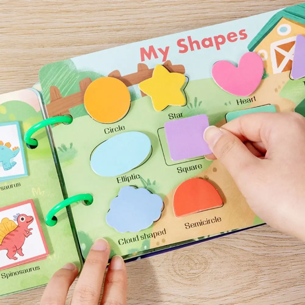 Wiederholtes Einfügen Montessori Quiet Busy Book Farbklassifizierungspapier DIY Paste Material Kit Cartoon DIY