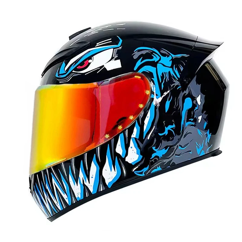 DOT خوذة دراجة نارية كاملة الوجه سلامة Motobike سكوتر كاسكو موتو وحدات السعة الخوذ كامل الوجه كاسكو للجنسين