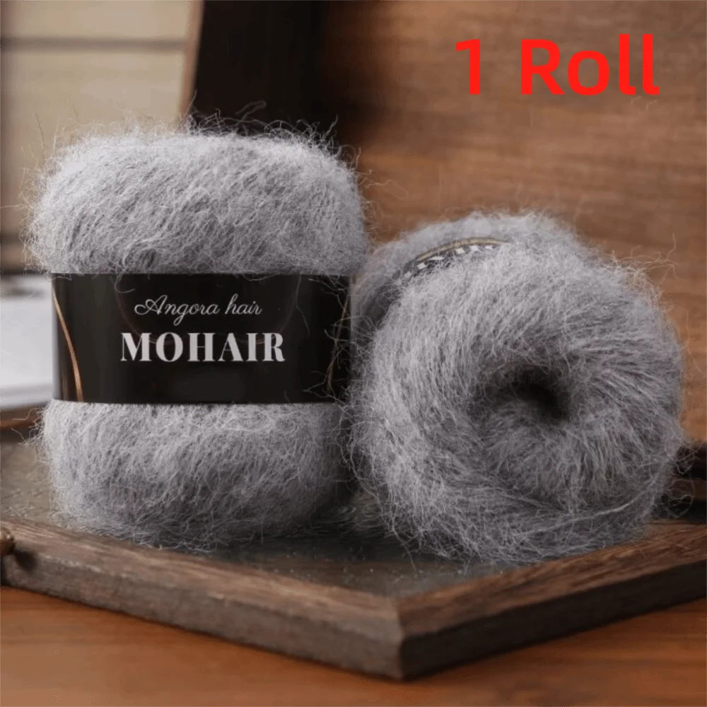 Cotton Blended Alpaca Mohair Yarn Soft Fluffy Handmade Hand-Knitted Yarn Long Haired Knitting Yarn Hand Crochet