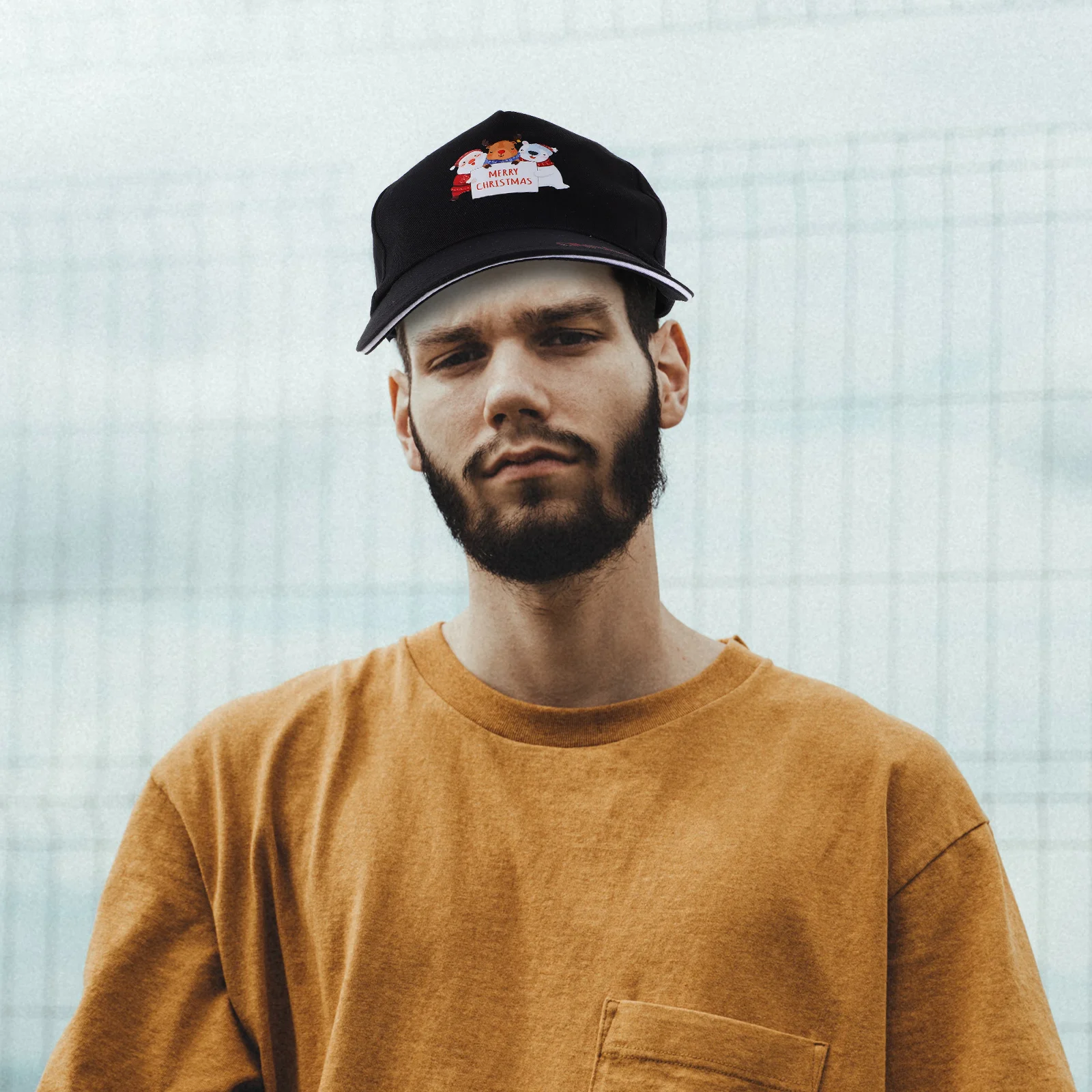 

Christmas Pattern Baseball Cap Black Adjustable Hat For Men Women Unisex Casual Cycling Outdoor Sports Sun Protection