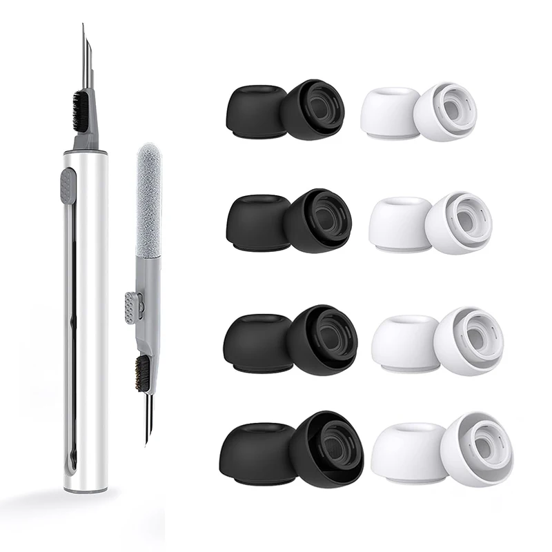 Kutou 4 Paar flüssige Silikon-Ohr stöpsel für Airpods Pro 1 2 Ohr stöpsel Ohr stöpsel Ohr kappen mit Reinigungs stift