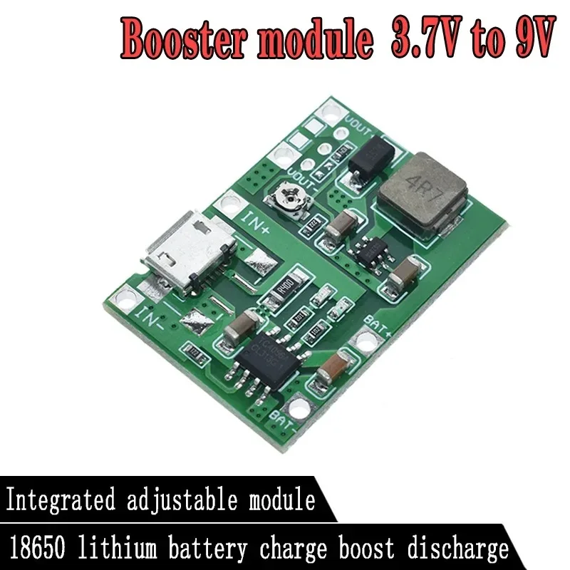 Lithium Li-ion 18650 3.7V 4.2V Battery Charger Board DC-DC Step Up Boost Module TP4056 DIY Kit Parts