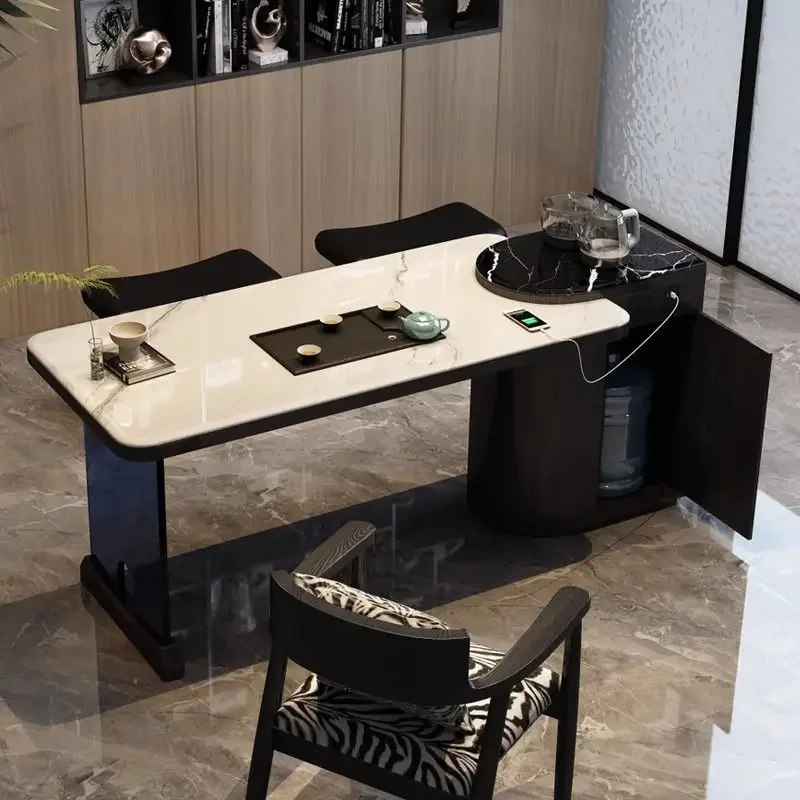 Simple slate drinking tea table and chair combination living room home office tea table set integrated