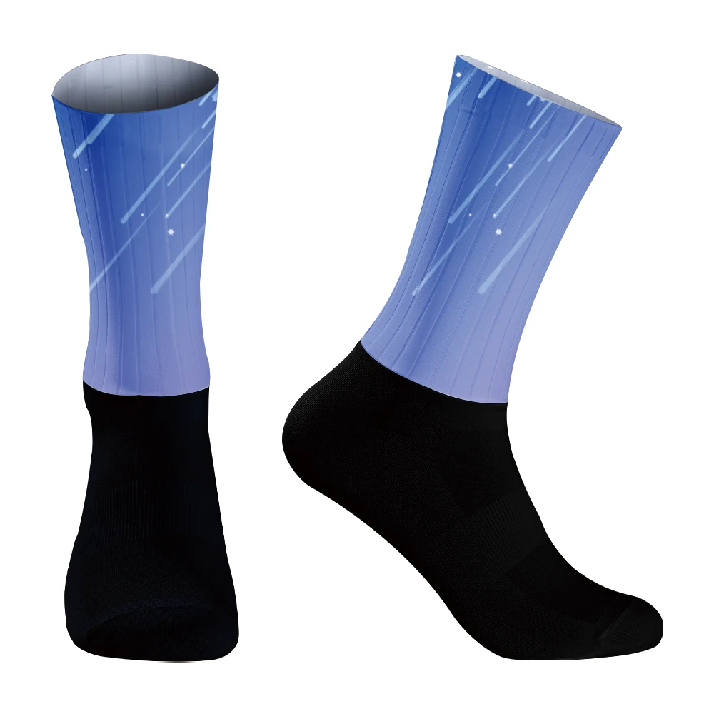 Chaussettes de cyclisme coordonnantes en silicone pour homme, accessoire de sport pour vélo et course à pied, nouveauté 2024