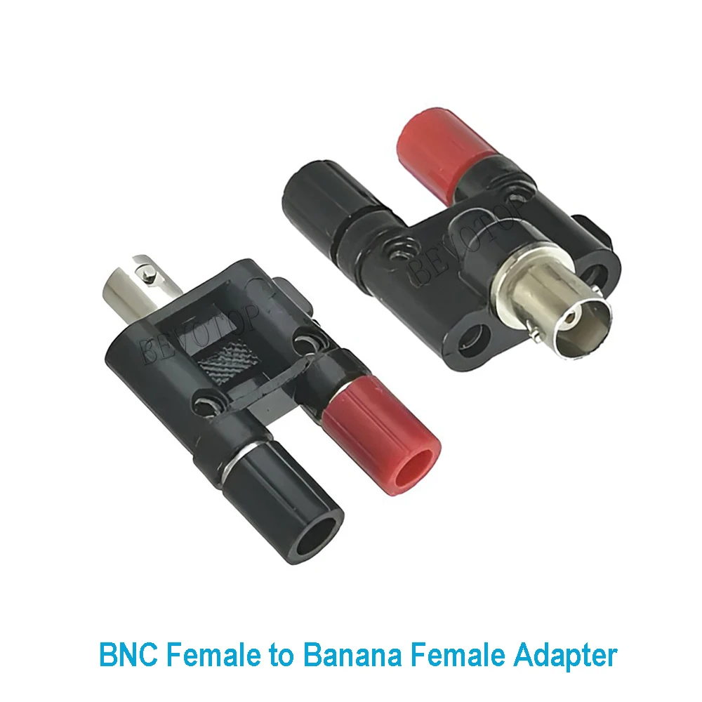 10PCS T Type BNC Female Jack to Dual Banana 2Female Jack for WiFi Radio Antenna Banana to BNC 3Way Splitter RF Adapter Wholesale