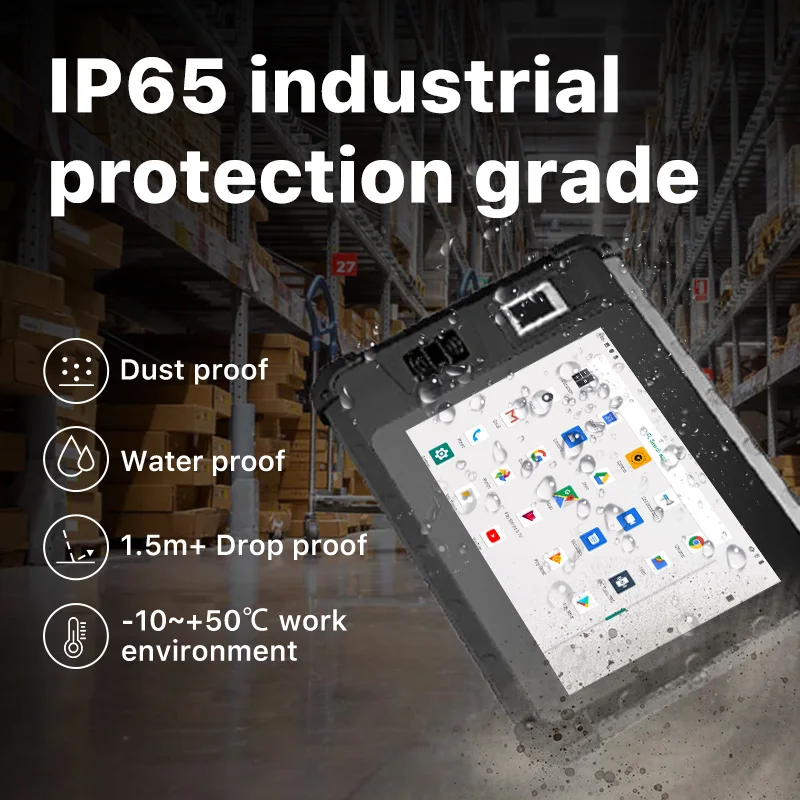 كمبيوتر لوحي متين مقاس 8 بوصات مكتب التحقيقات الفدرالي بصمة الإصبع كمبيوتر لوحي صناعي مع ماسح الباركود ثنائي الأبعاد قارئ نص OCR MRZ