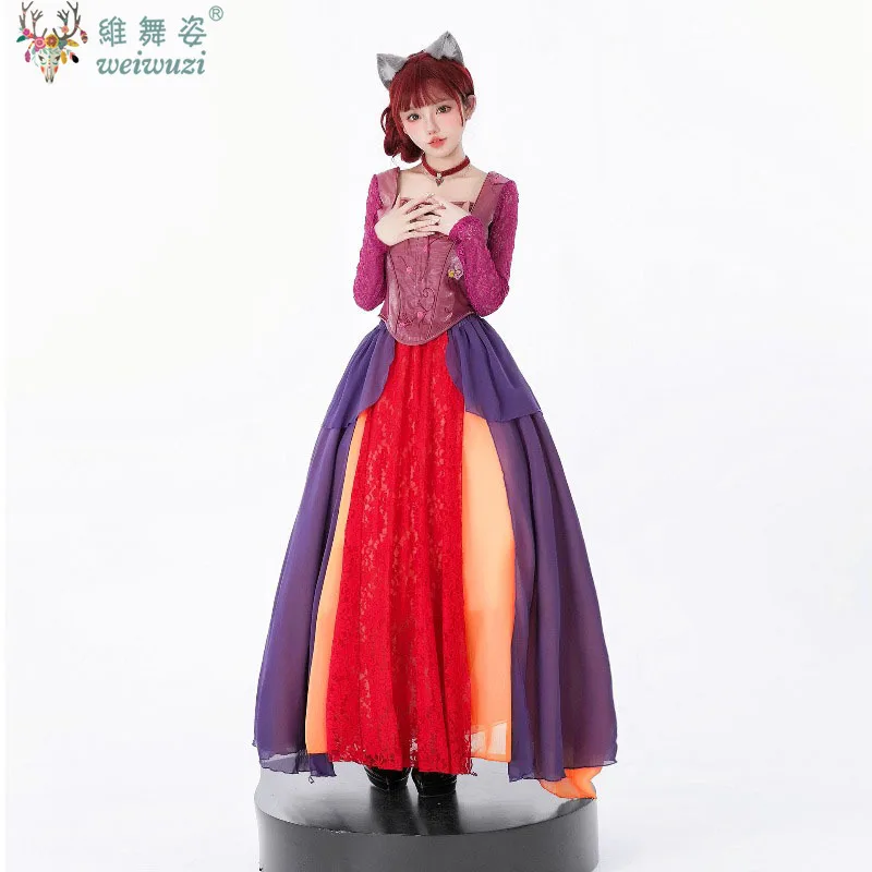 

Halloween Costume Adult Women Girl Family Clothing Hocus Sarah Sanderson Cosplay Costume Witch Stage Perfermance Fancy Outfit