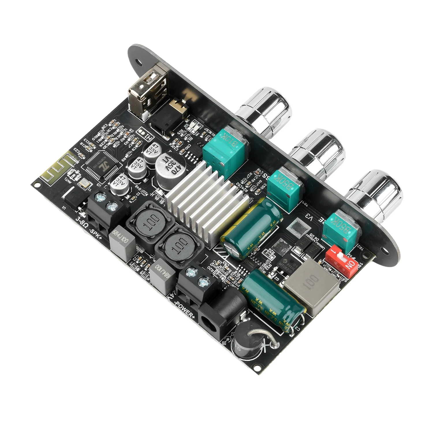 100W BT-Verstärkerplatine ZK-1001U mit Boost Mono Höhen- und Bassregelung TWS DIY-Lautsprecher TPA3116D2 AMP AUX USB-Eingang Bass-/Hochtonregelung – Detail 14