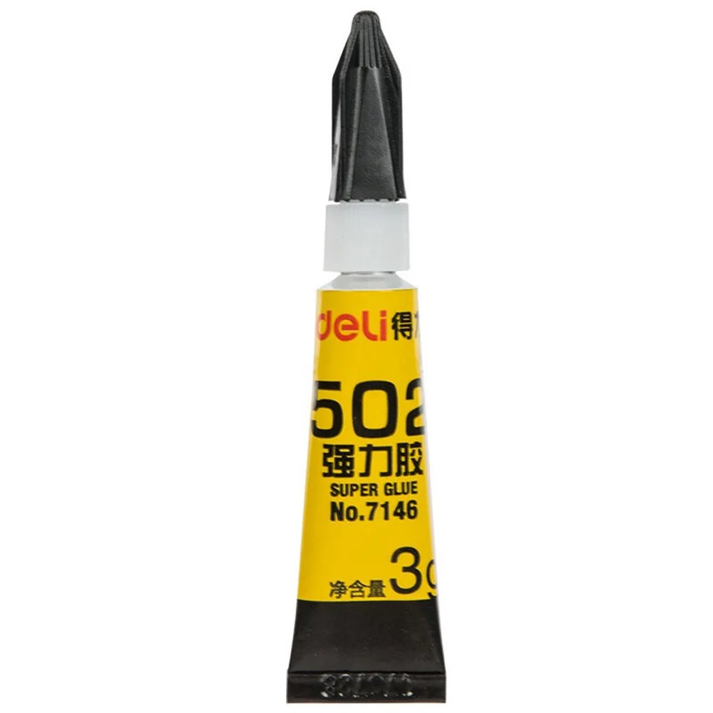 Deli 3g Liquid 502 Glue Super Strong Instant Fast-Dry Repair Glass Metal Leather Rubber Waterproof Adhesive Home Office Supply