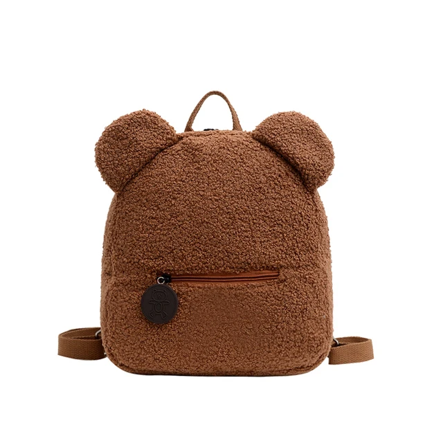 NONE Niedlicher Bär Plüsch Rucksack bestickt Name Herbst Winter Kinder Outdoor Umhängetaschen individuelle personalisierte Kinder Geschenktaschen 7