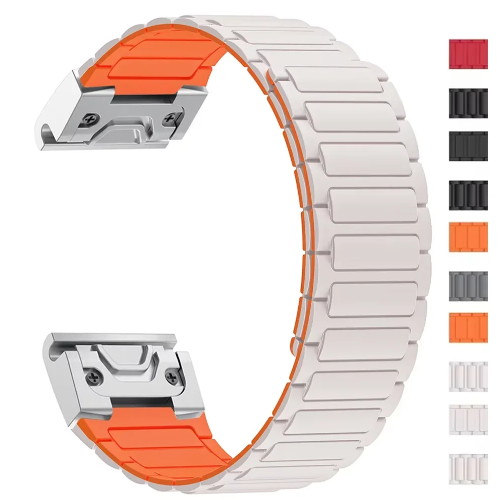 26mm magnetische siliconen band voor Garmin Fenix 7X7 Pro Fenix 6X6 5X5Plus Tactix 7 Forerunner 965 955 Enduro 2 Solo Loop Band