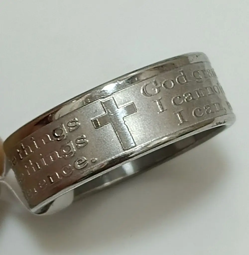 6 teile/los Serenity Gebet Edelstahl Jesus Ring Religiöse Band Schmuck – Detail 4