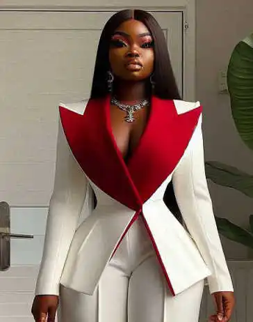 Plus Size Women Blazer Dress Peaked Lapel Ladies Formal Wear Prom Birthday Party Customized Jacket Outfits 2 Pieces image 3