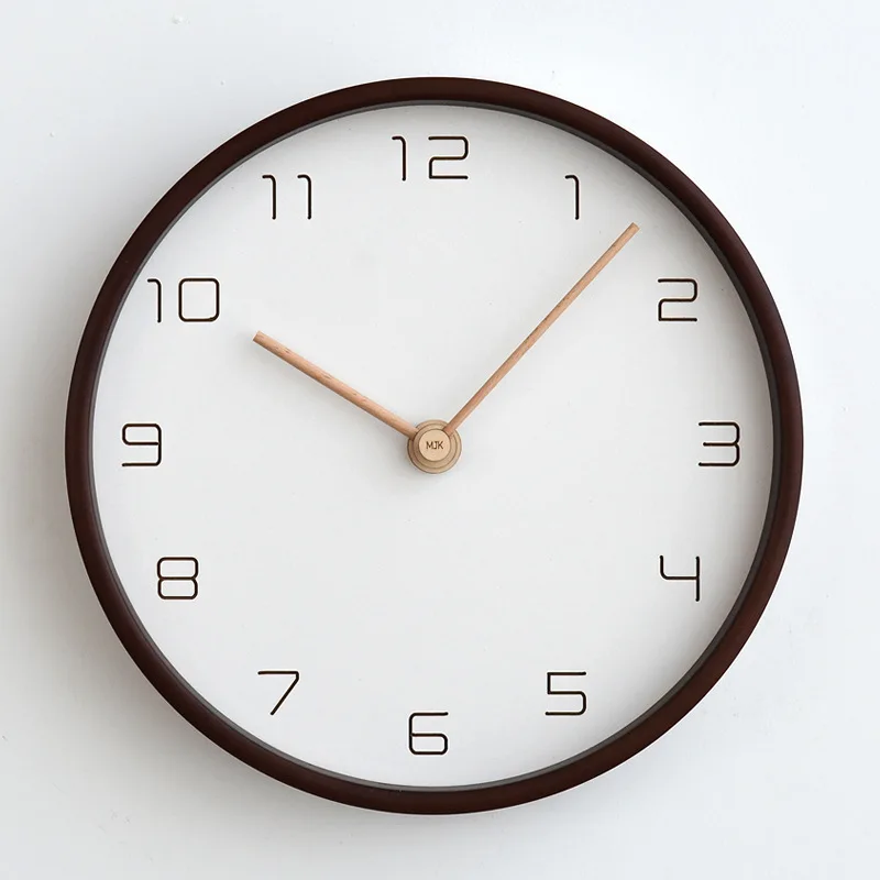 Solid Wood Clock Wall for Living Room Creative Modern Nordic Clock Wall-mounted Home Bedroom Noiseless Pocket Watch Wooden