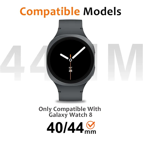 Imagen 2 del producto Estuche Metálico 3 en 1 para Samsung Galaxy Watch 8, Protector de Pantalla de 40 mm y 44 mm, Protector de Parachoques de Vidrio Templado para Galaxy Watch8