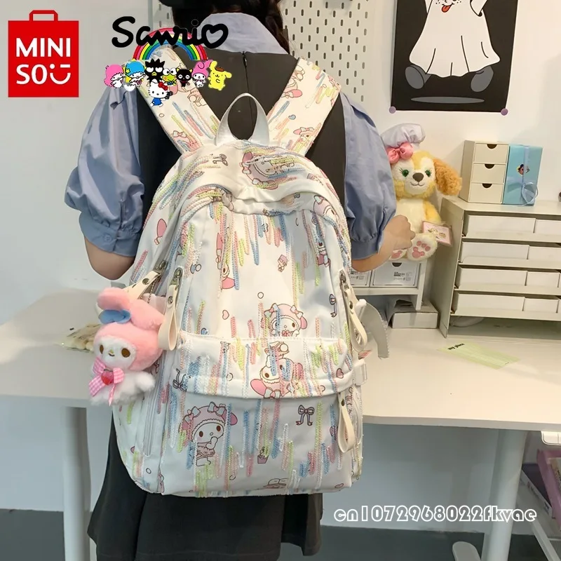 Sanurgente-Sac d'école à la mode pour filles, sac à dos de voyage, dessin animé décontracté, grande capacité, étudiant, femme, haute qualité, nouveau, 2024