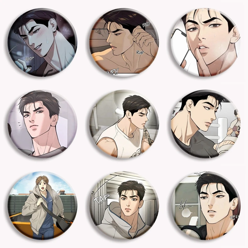 Anime Mo Zhou Korean Manwha Button Pin BL Couples Kim Dan Joo Jaekyung Manga Cute Brooch Badge Fans Decor Collection Gift 58mm