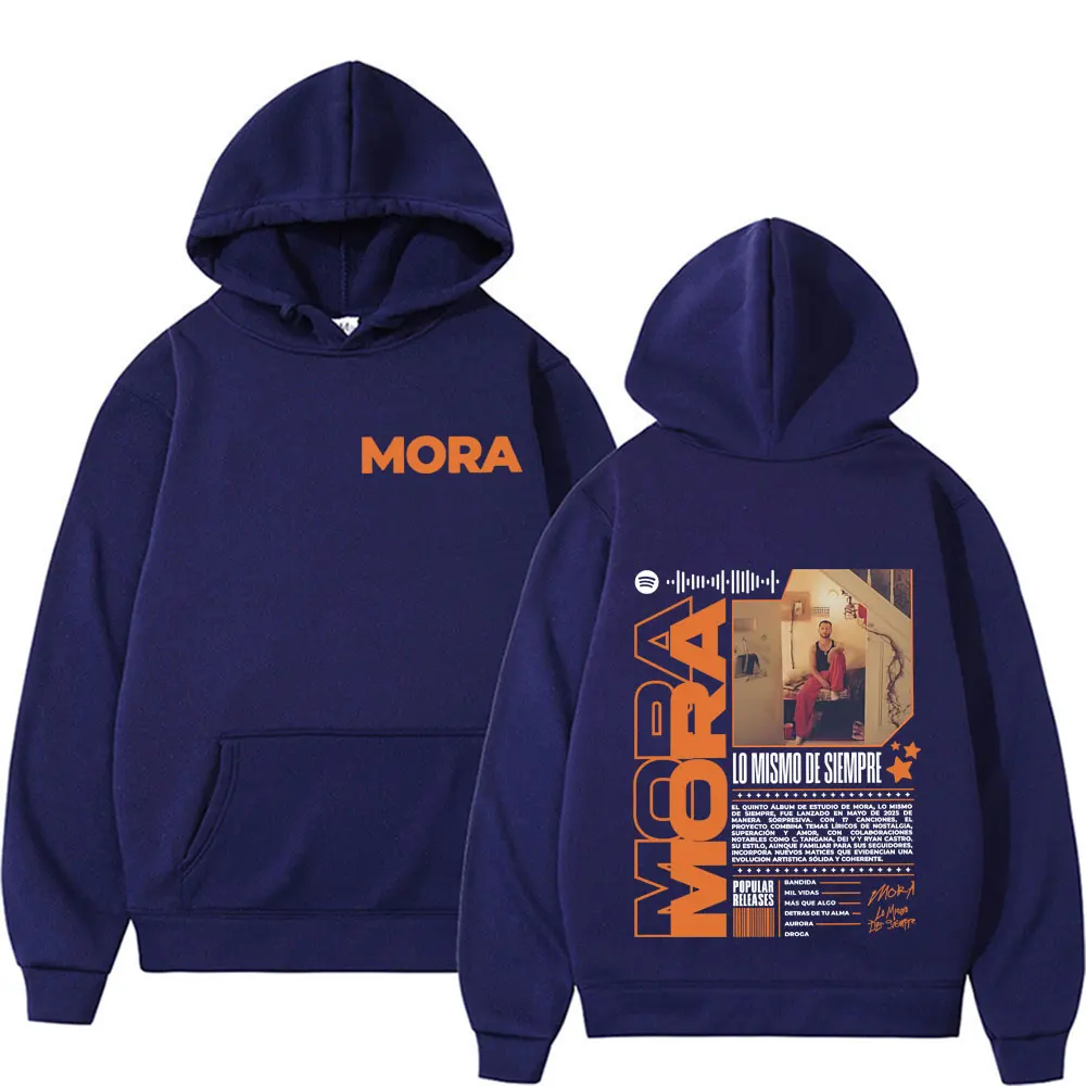 Mora Lo Mismo De Siempre Tour 2025 Merch بلوزات الرجال النساء الهيب هوب القوطية الاتجاه هوديي القمم جودة عالية البلوفرات المتضخم