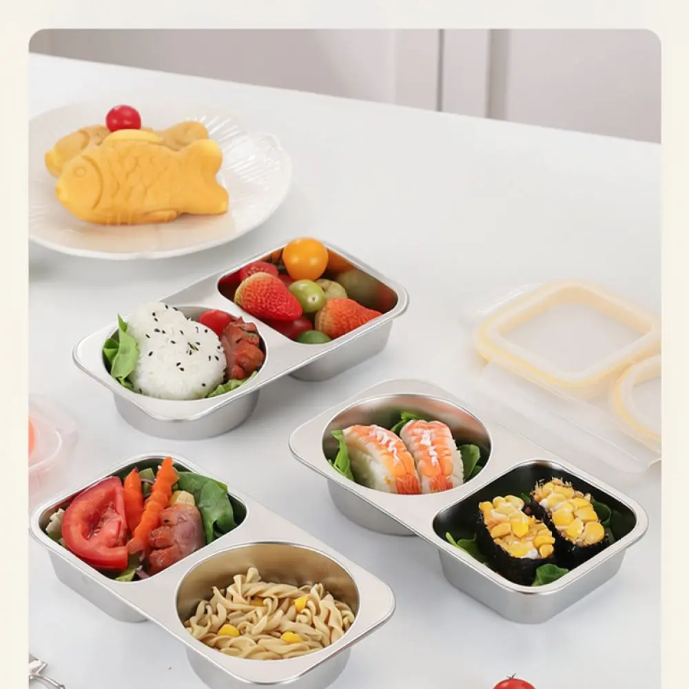 Microwave Safe Divided Stainless Steel Bento Box Food Container Portable Lunch Box For For KAKAM Work School Picnic Gear