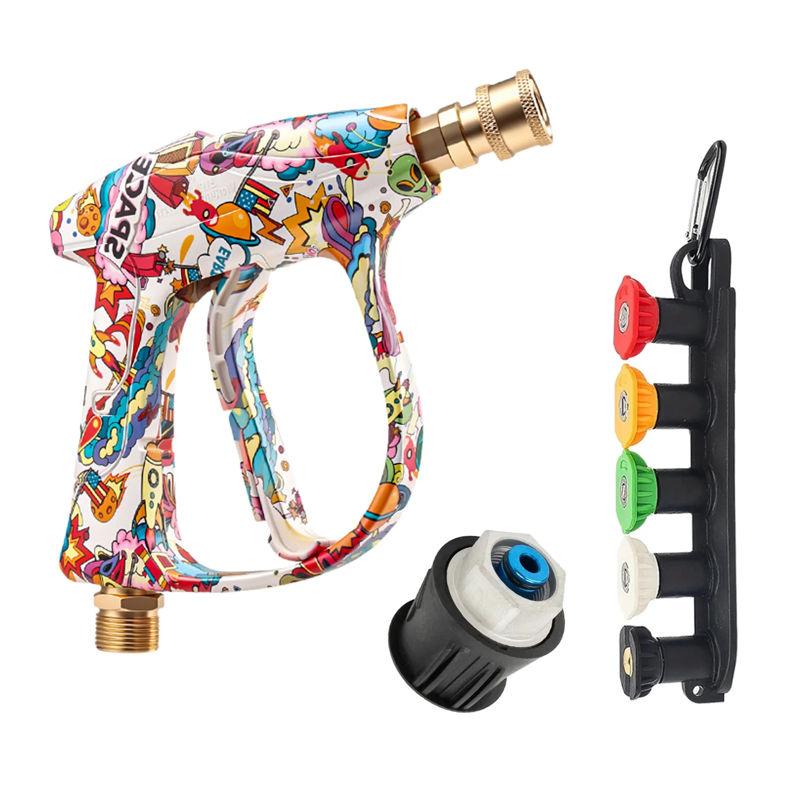 Stylish Painted Pressure Washer Gun, 2026 New Combo with Nozzles, Stable Base and Bosch Connector for Home Car Washing