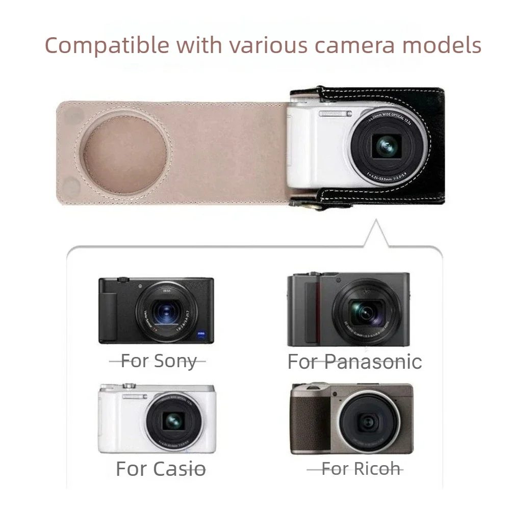 For Sony ZV1 ZV1F For Ricoh GR2 GR3 GR3X With Strap PU Leather Camera Bag Case For Canon SX740 SX730+1 PCS Free Cleaning Pen