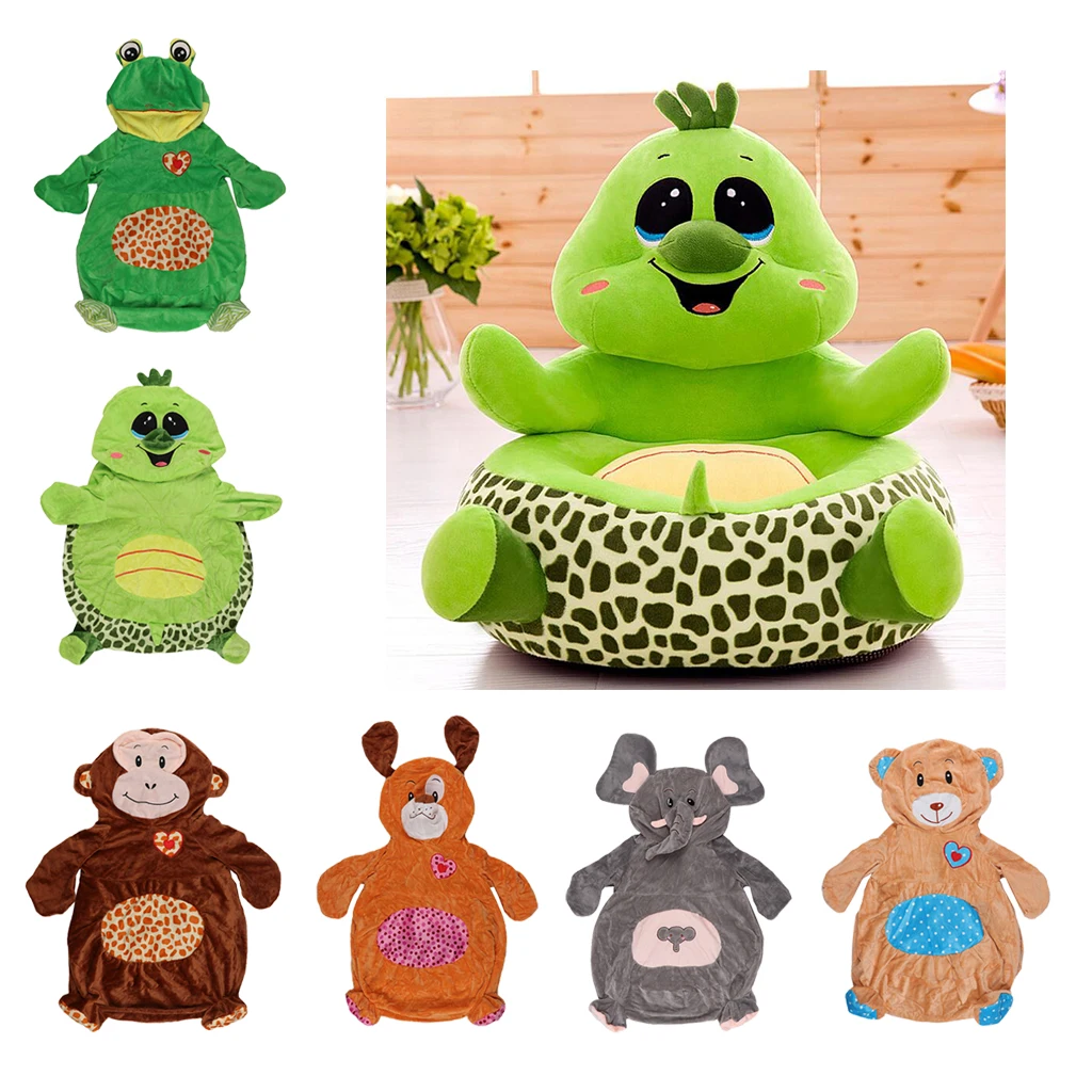 Sweet Seats Plush Children Seat Sofa Cover Suede Bean Bag Armchair for Nursery Playroom