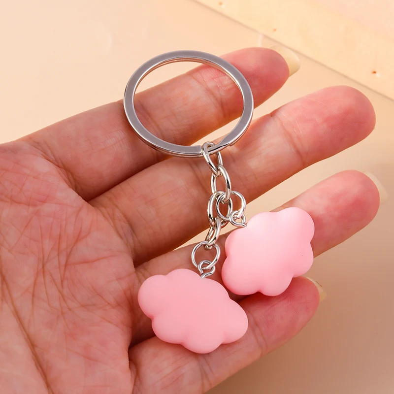 Aihua Bunte süße Harz weiße Wolke Schlüsselanhänger für Frauen Souvenir Geschenke Handtasche Anhänger Sommer Urlaub Schlüsselanhänger DIY Schmuck – Detail 3