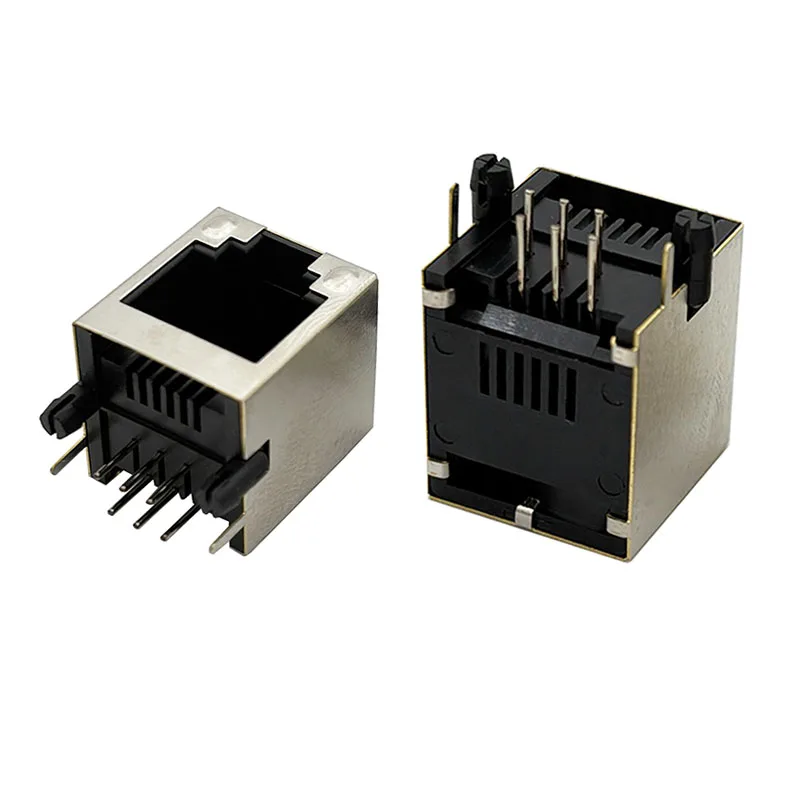 20PCS 5521 socket with RJ11 interface, featuring a shielded metal casing, 6P6C female connector, RJ25 socket