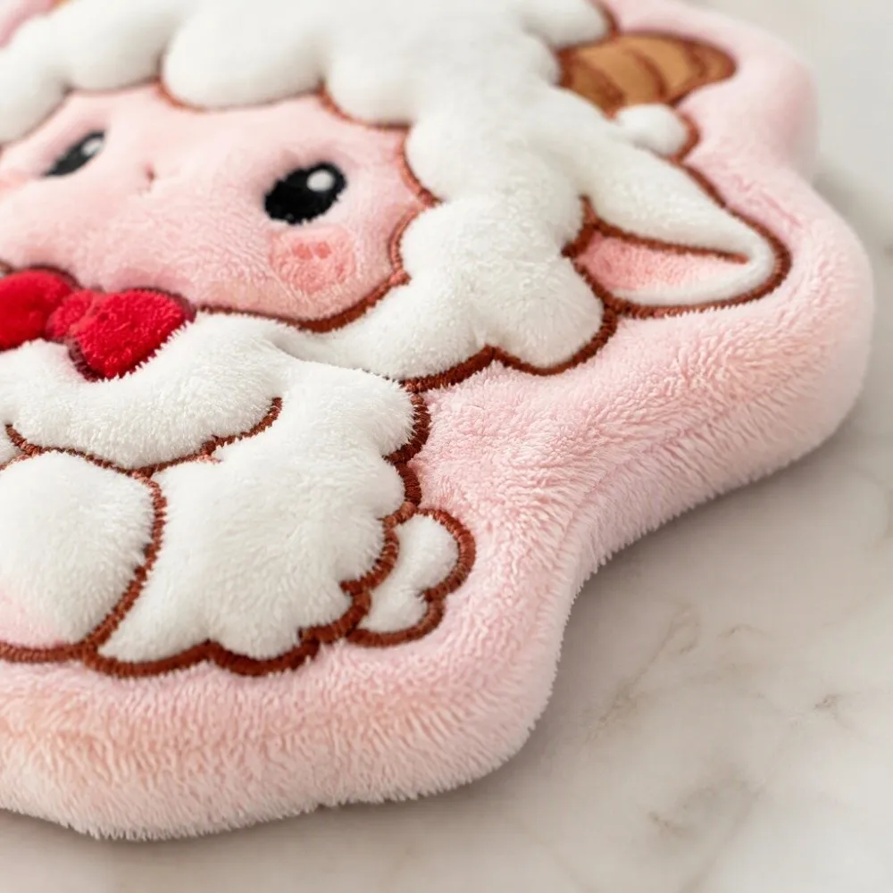 Creative Cute Hanging Hand Towel Kawaii Coral Velvet Cartoon Sheep Hand Towel Thickened Quick Drying lamb-shaped Handkerchief