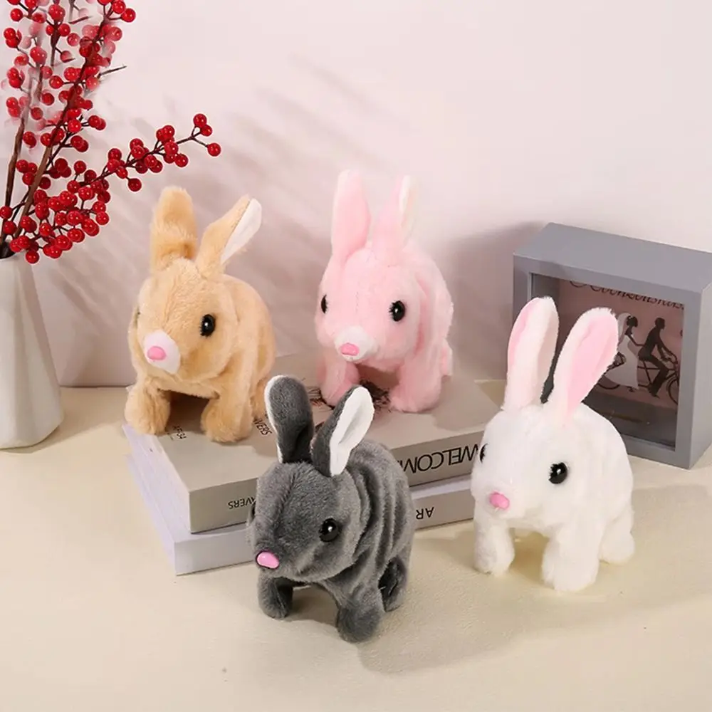 Can Walk and Nod Simulation Electric Toy Solid Color Electronic Pet Electric Rabbit Toy Animal Doll Electric Rabbit