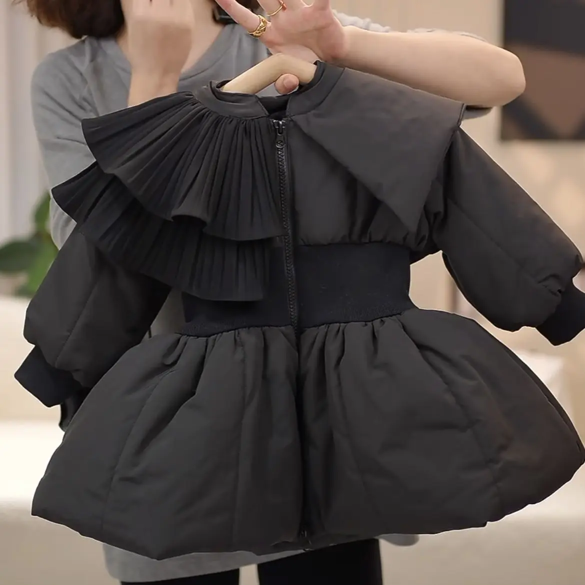 Korean Version of Girls' New Cotton Jacket  Baby Warm and Thick Princess Style, Winter Cotton Jacket, Trendy Cotton Coat