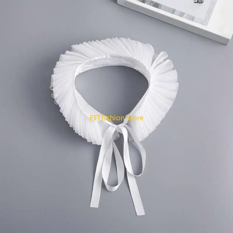 

Y5GC елизаветинский сетчатый накладной воротник с оборками для исторических костюмов и косплея вечерние, Хэллоуин, Ренессанс, с