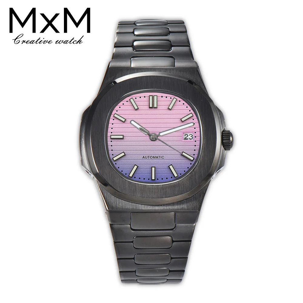 Black 44mm NH35 Watch High-Precision Automatic Mechanical Stainless Steel sapphire Glass Waterproof Watch Men's Business Watch