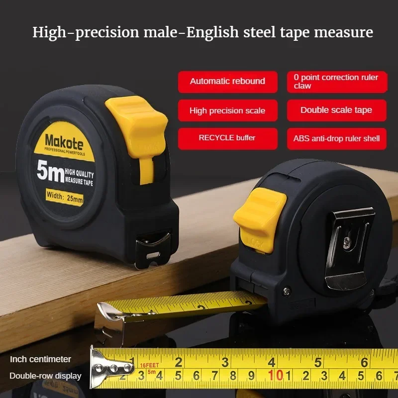 Tape Measure 3M 5M 7.5M 10M Precise Clear Metric And Inche Retractable Steel Thickened Household Measuring Woodworking Tools
